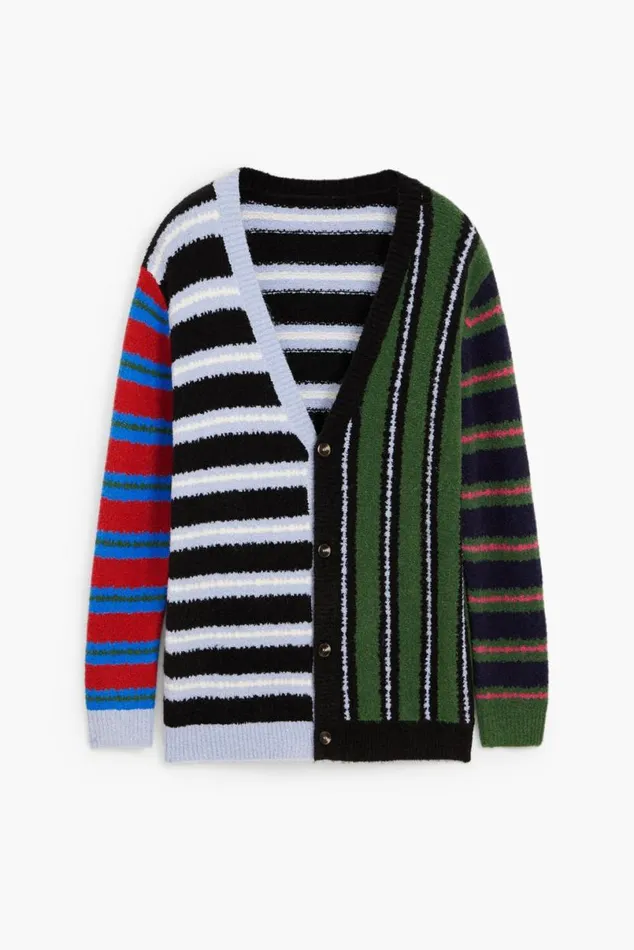 Women Jumpers Desigual Striped Knit Cardigan
