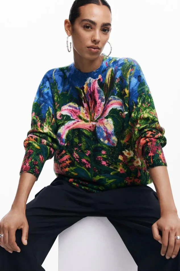 Women Jumpers Desigual Thick Orchid Sweater