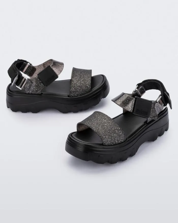Women Kick Off Sandal Blackglitter Black Melissa Platforms
