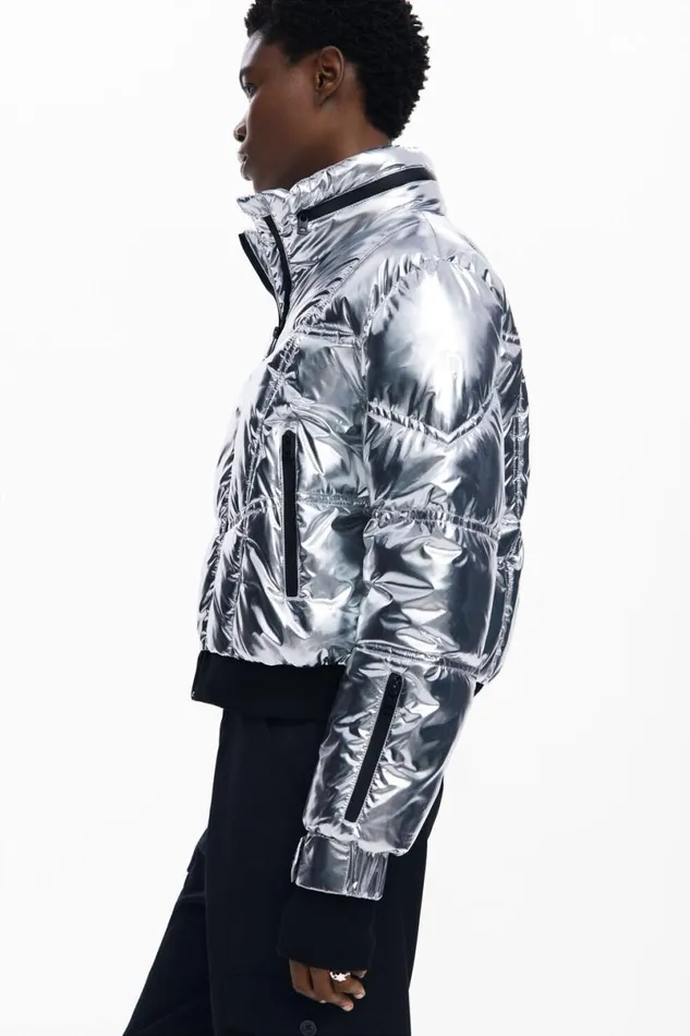 WomenKids Coats And Jackets Desigual Metallic Coat With Hood