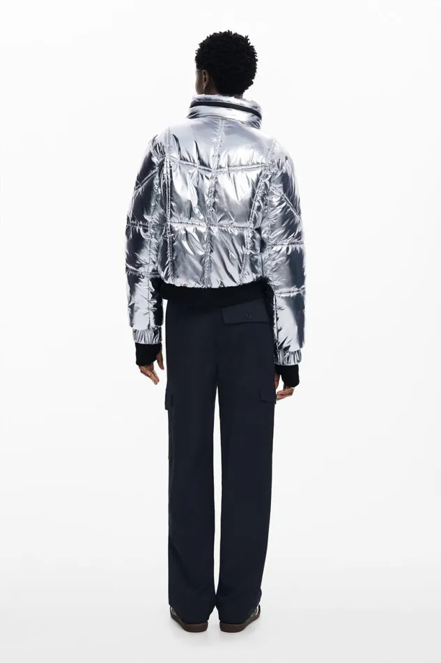 WomenKids Coats And Jackets Desigual Metallic Coat With Hood