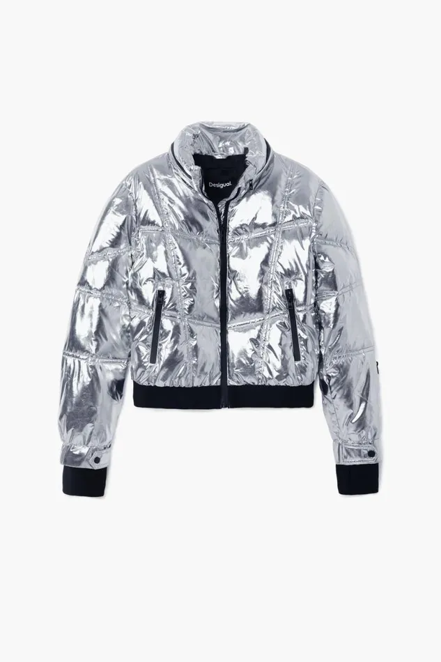 WomenKids Coats And Jackets Desigual Metallic Coat With Hood
