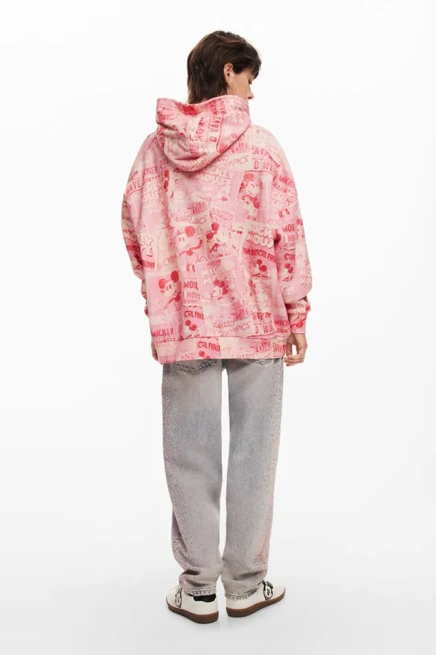 WomenKids Jumpers Desigual Mickey Mouse Hoodie With Drawstring