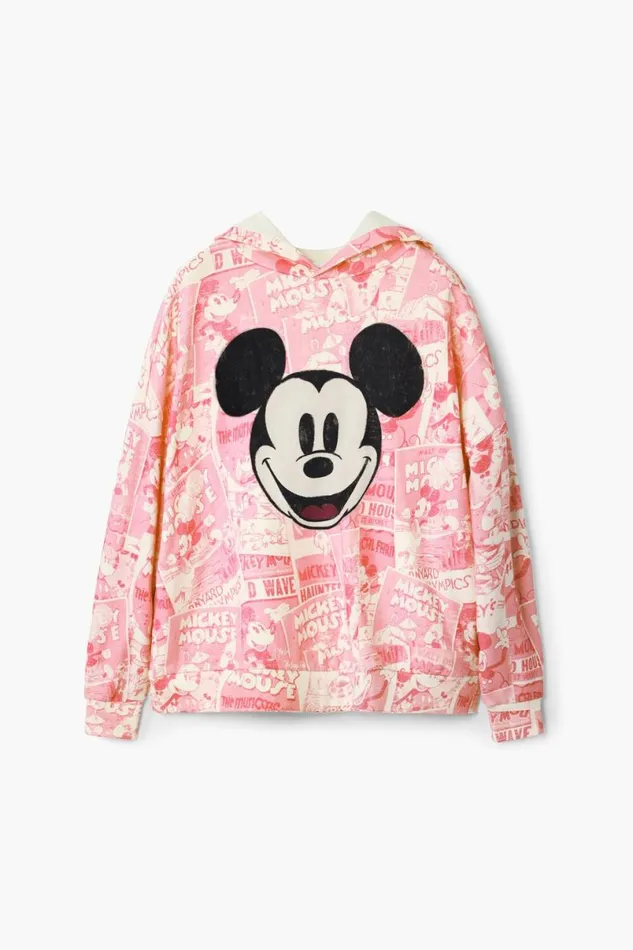 WomenKids Jumpers Desigual Mickey Mouse Hoodie With Drawstring