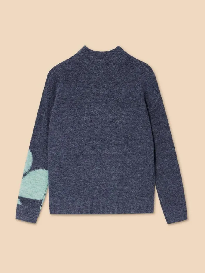 Women KNITWEAR White Stuff CELIA HIGH NECK FLORAL JUMPER Blue Multi Women KNITWEAR White Stuff CELIA HIGH NECK FLORAL JUMPER Blue Multi