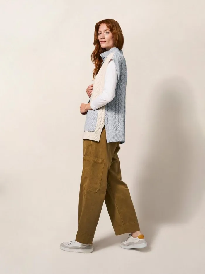 Women KNITWEAR White Stuff Chestnut Cable Knit Pocket Poncho Natural Multi Women KNITWEAR White Stuff Chestnut Cable Knit Pocket Poncho Natural Multi