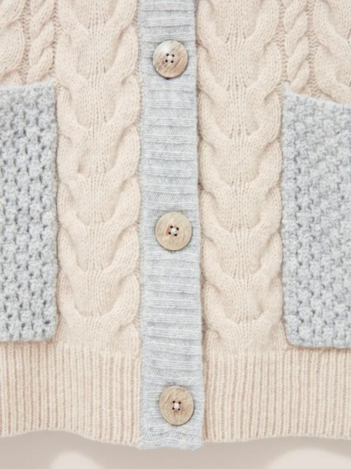 Women KNITWEAR White Stuff Chestnut Cable Knit Pocket Poncho Natural Multi Women KNITWEAR White Stuff Chestnut Cable Knit Pocket Poncho Natural Multi