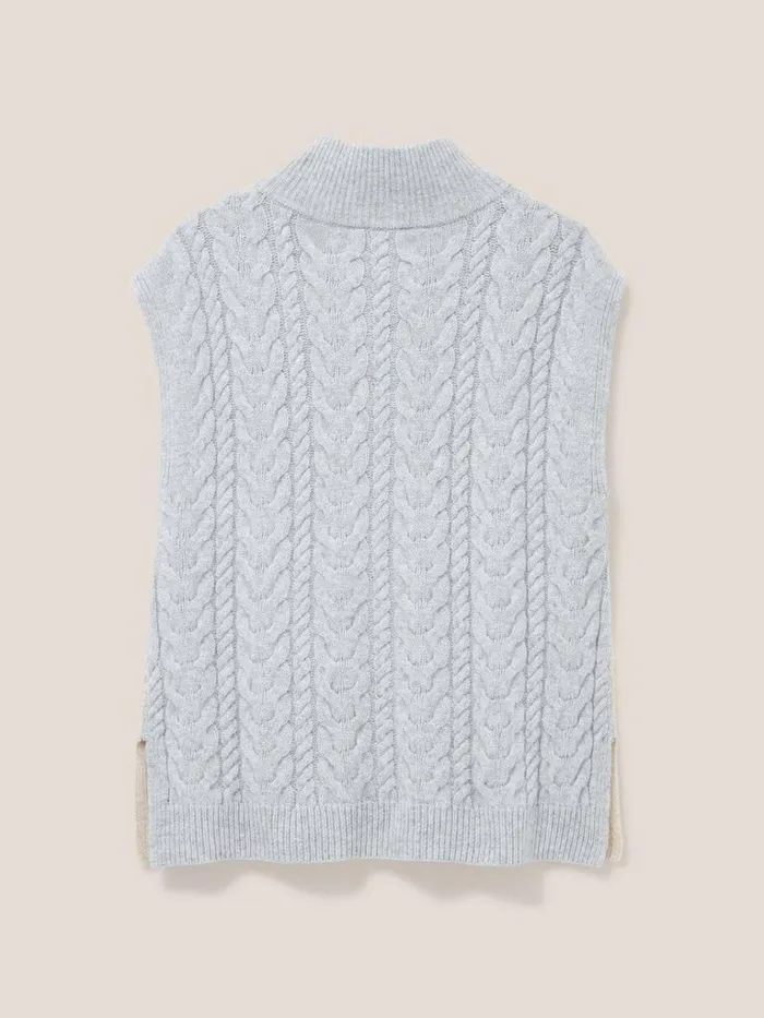 Women KNITWEAR White Stuff Chestnut Cable Knit Pocket Poncho Natural Multi Women KNITWEAR White Stuff Chestnut Cable Knit Pocket Poncho Natural Multi