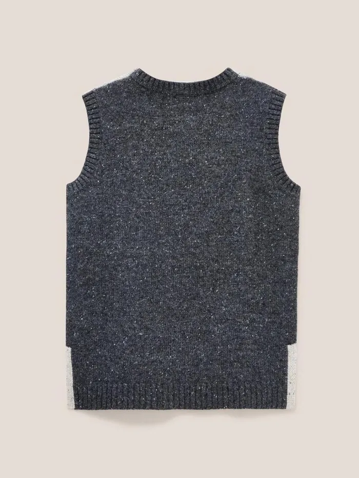 Women KNITWEAR White Stuff Colour Block Cable Tank Grey Multi Women KNITWEAR White Stuff Colour Block Cable Tank Grey Multi