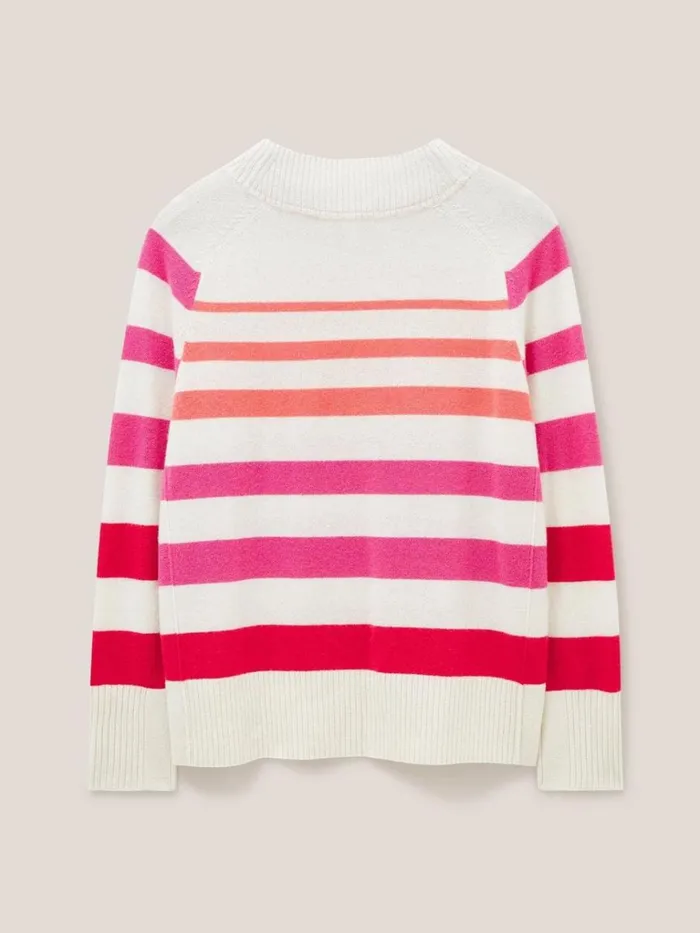Women KNITWEAR White Stuff CORA CREW NECK CASHMERE JUMPER Pink Multi Women KNITWEAR White Stuff CORA CREW NECK CASHMERE JUMPER Pink Multi