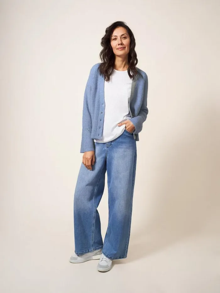 Women KNITWEAR White Stuff Dehlia Knitted Cardigan Light Blue