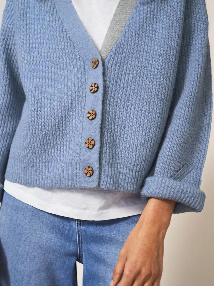 Women KNITWEAR White Stuff Dehlia Knitted Cardigan Light Blue Women KNITWEAR White Stuff Dehlia Knitted Cardigan Light Blue
