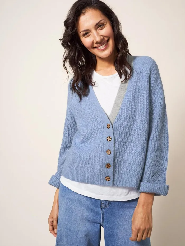 Women KNITWEAR White Stuff Dehlia Knitted Cardigan Light Blue Women KNITWEAR White Stuff Dehlia Knitted Cardigan Light Blue