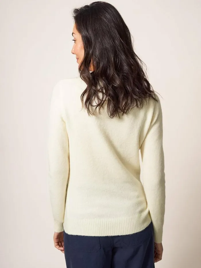 Women KNITWEAR White Stuff FLORRIE FLORAL JUMPER Pale Ivory