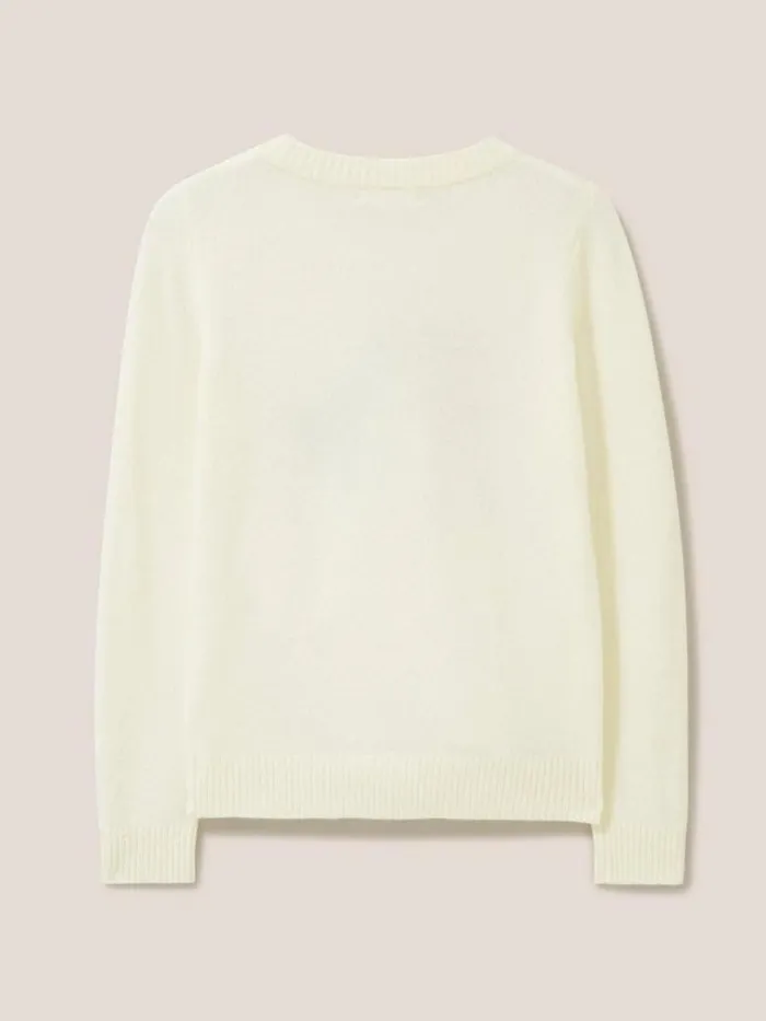 Women KNITWEAR White Stuff FLORRIE FLORAL JUMPER Pale Ivory