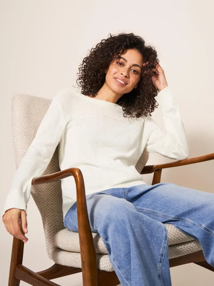 Women KNITWEAR White Stuff HANNAH JUMPER Natural White Women KNITWEAR White Stuff HANNAH JUMPER Natural White
