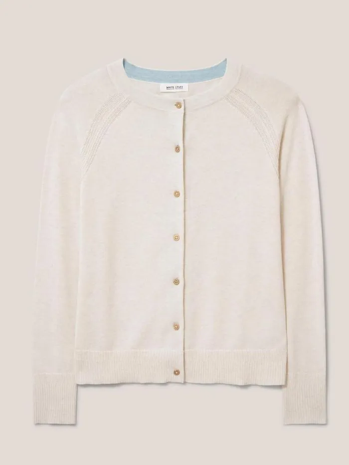 Women KNITWEAR White Stuff LULU CARDI Natural White Women KNITWEAR White Stuff LULU CARDI Natural White
