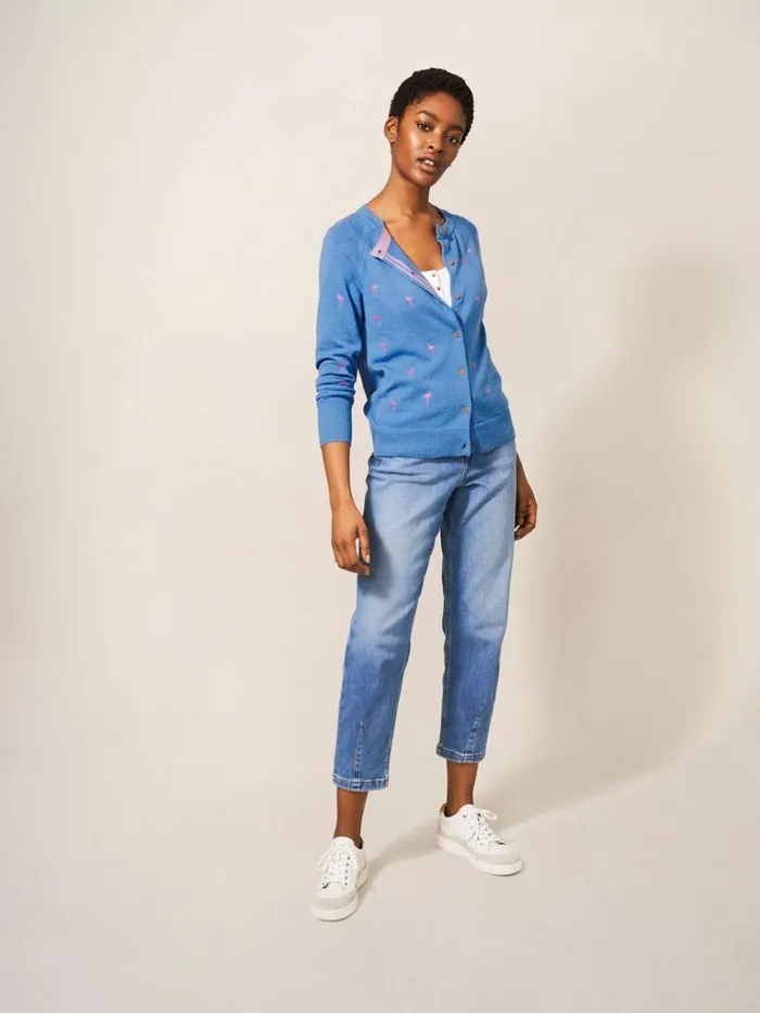 Women KNITWEAR White Stuff Lulu Embroidered Cardi Blue Multi