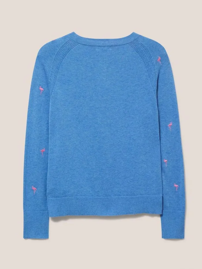 Women KNITWEAR White Stuff Lulu Embroidered Cardi Blue Multi