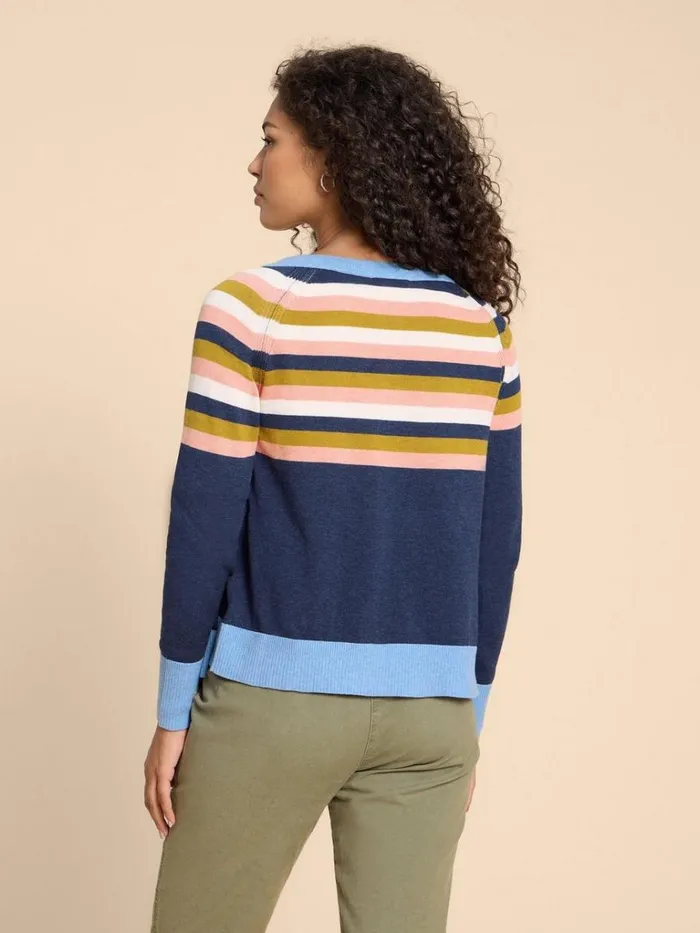 Women KNITWEAR White Stuff LULU KNIT CARDI Navy Multi