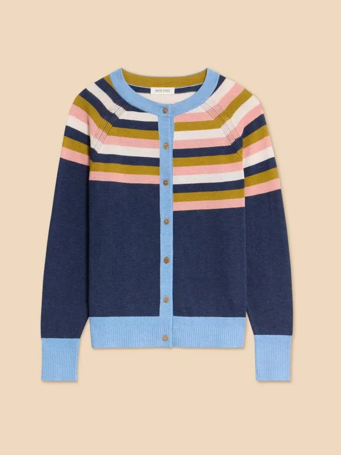 Women KNITWEAR White Stuff LULU KNIT CARDI Navy Multi