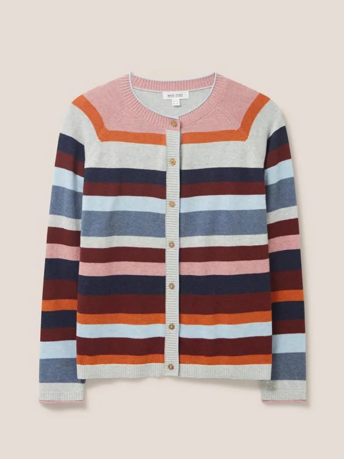 Women KNITWEAR White Stuff LULU STRIPE CARDI Pink Multi Women KNITWEAR White Stuff LULU STRIPE CARDI Pink Multi