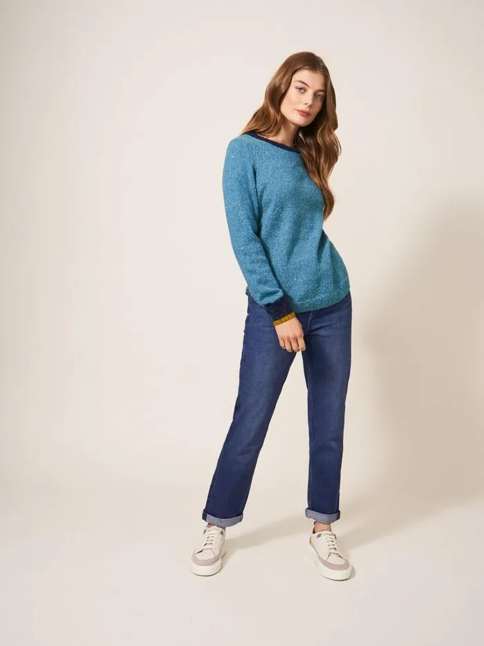 Women KNITWEAR White Stuff NATALIE NEP JUMPER Light Blue
