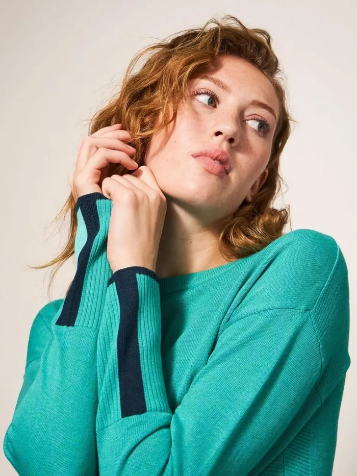 Women KNITWEAR White Stuff Olive Knitted Jumper Bright Blue