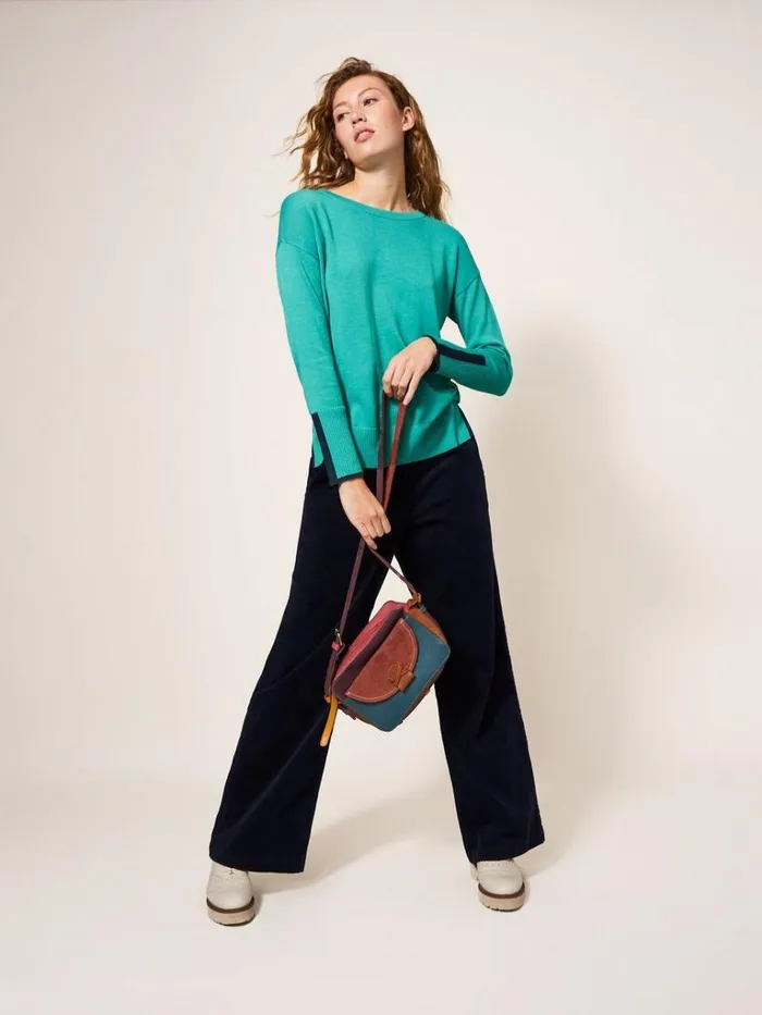 Women KNITWEAR White Stuff Olive Knitted Jumper Bright Blue