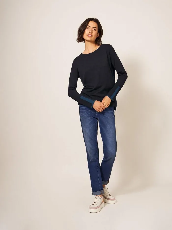 Women KNITWEAR White Stuff Olive Knitted Jumper Dk Grey