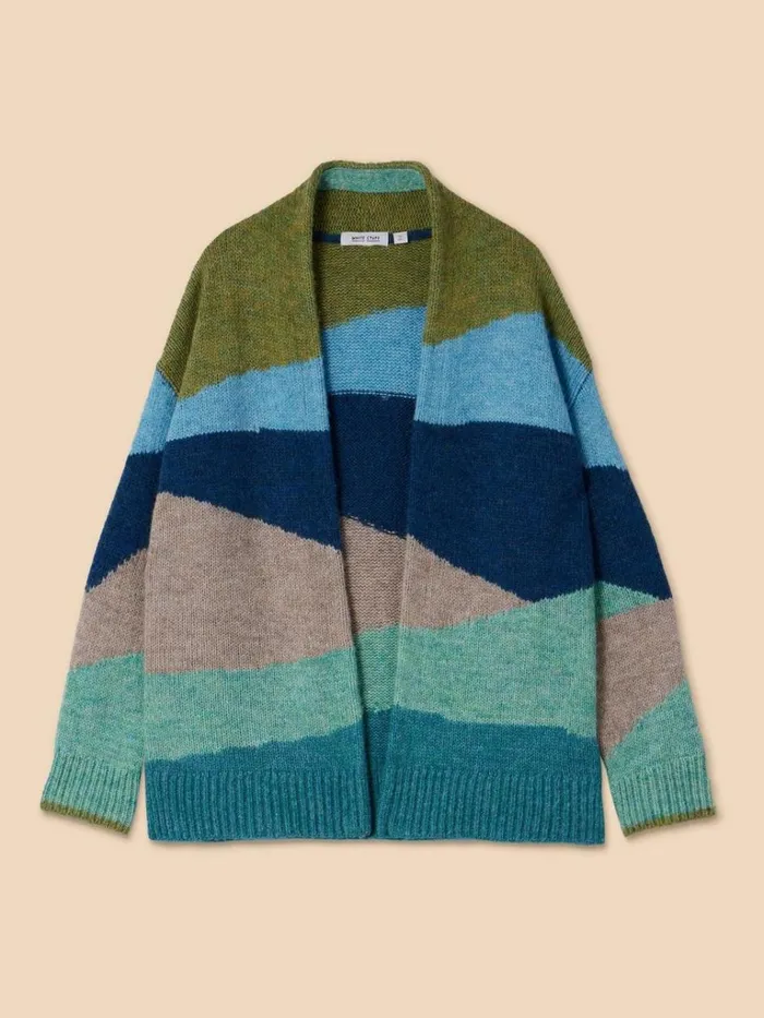 Women KNITWEAR White Stuff PATTI PATCHWORK CARDIGAN Green Multi Women KNITWEAR White Stuff PATTI PATCHWORK CARDIGAN Green Multi