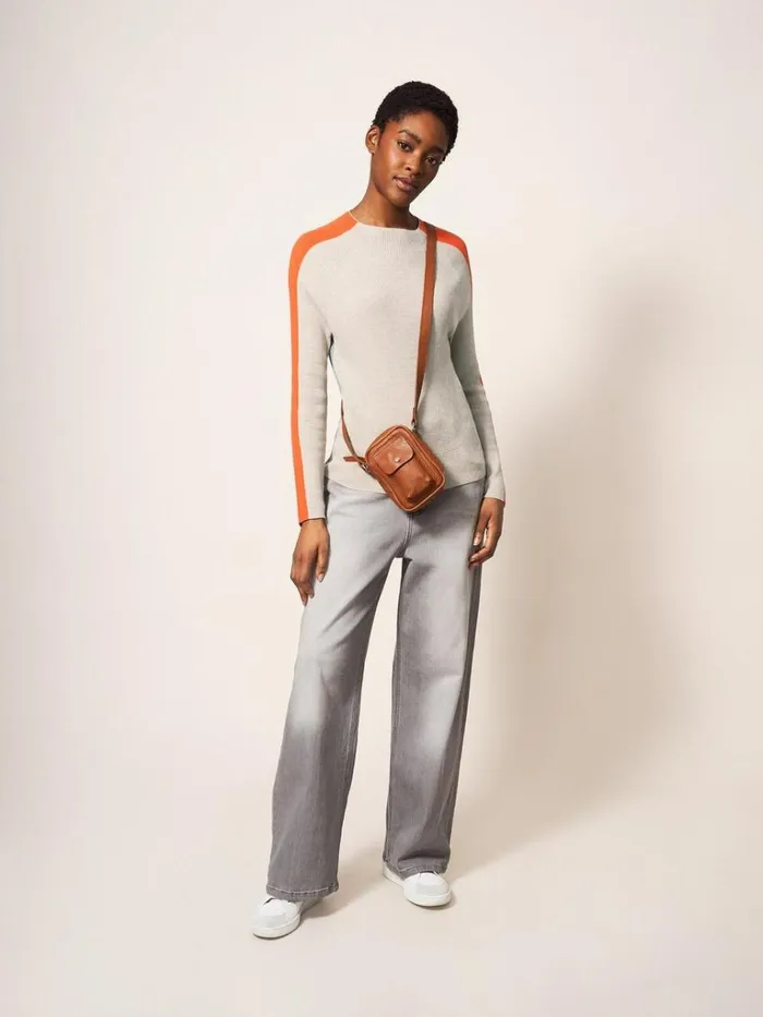 Women KNITWEAR White Stuff POP RIB JUMPER Natural Multi