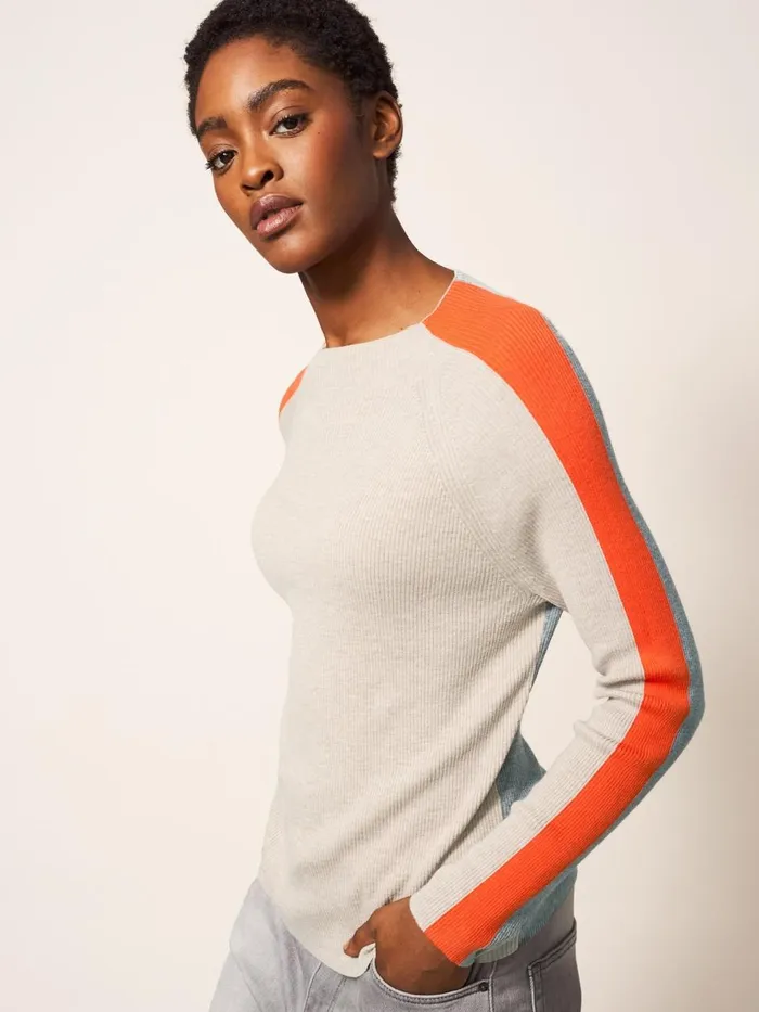 Women KNITWEAR White Stuff POP RIB JUMPER Natural Multi Women KNITWEAR White Stuff POP RIB JUMPER Natural Multi