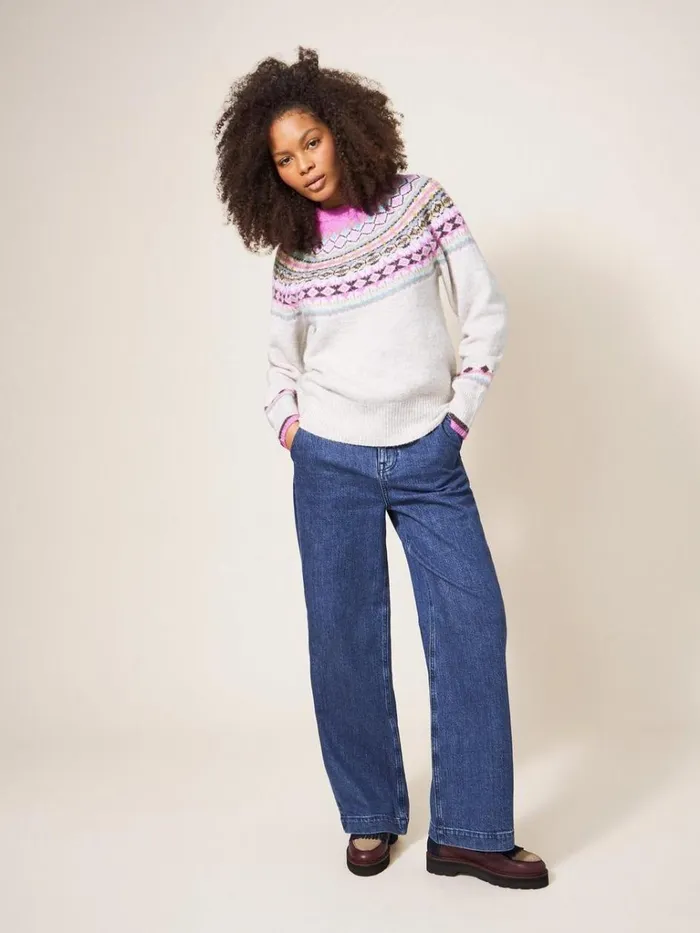 Women KNITWEAR White Stuff POPPY FAIRISLE JUMPER White Multi