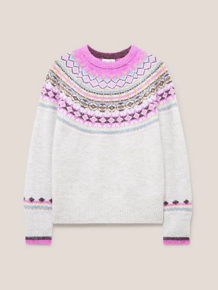 Women KNITWEAR White Stuff POPPY FAIRISLE JUMPER White Multi Women KNITWEAR White Stuff POPPY FAIRISLE JUMPER White Multi