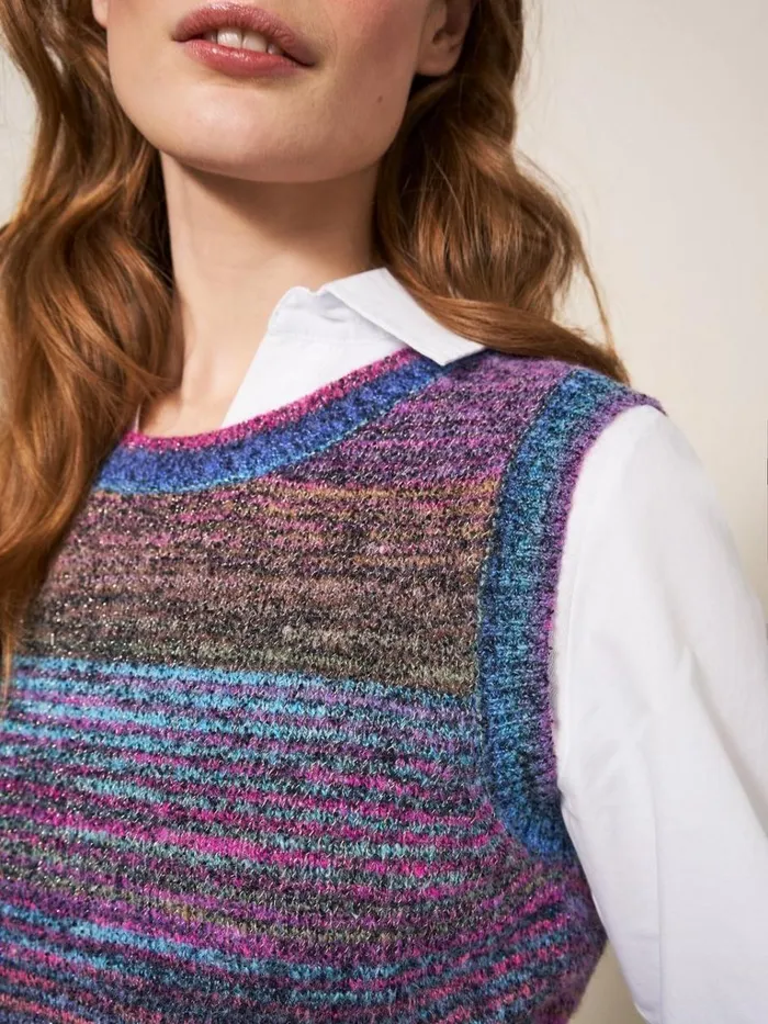 Women KNITWEAR White Stuff SAKURA TANK Green Multi Women KNITWEAR White Stuff SAKURA TANK Green Multi