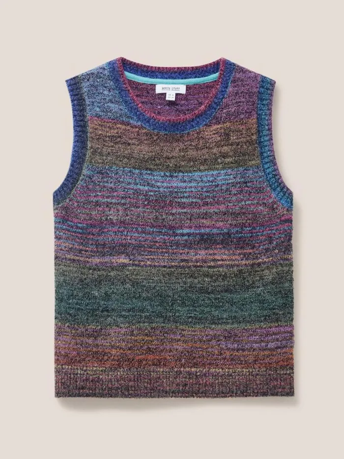 Women KNITWEAR White Stuff SAKURA TANK Green Multi Women KNITWEAR White Stuff SAKURA TANK Green Multi