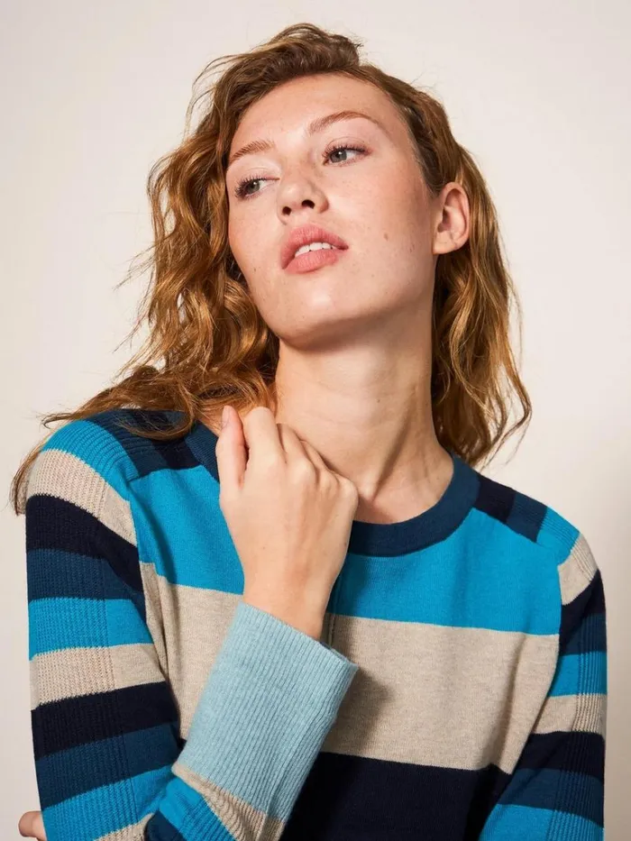 Women KNITWEAR White Stuff URBAN COLOURBLOCK JUMPER Teal Multi