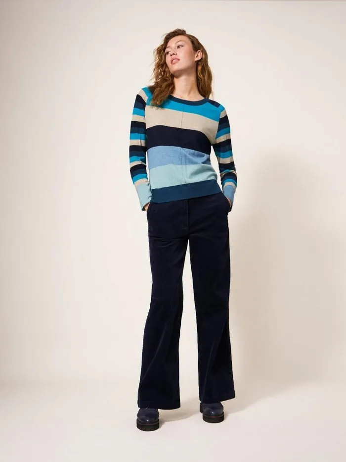 Women KNITWEAR White Stuff URBAN COLOURBLOCK JUMPER Teal Multi
