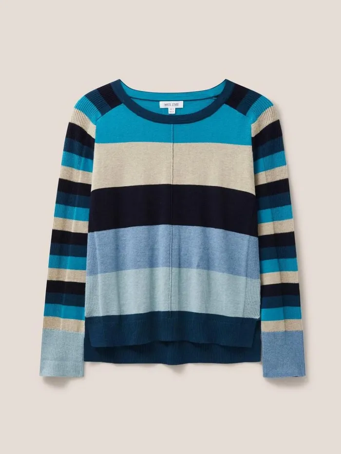 Women KNITWEAR White Stuff URBAN COLOURBLOCK JUMPER Teal Multi