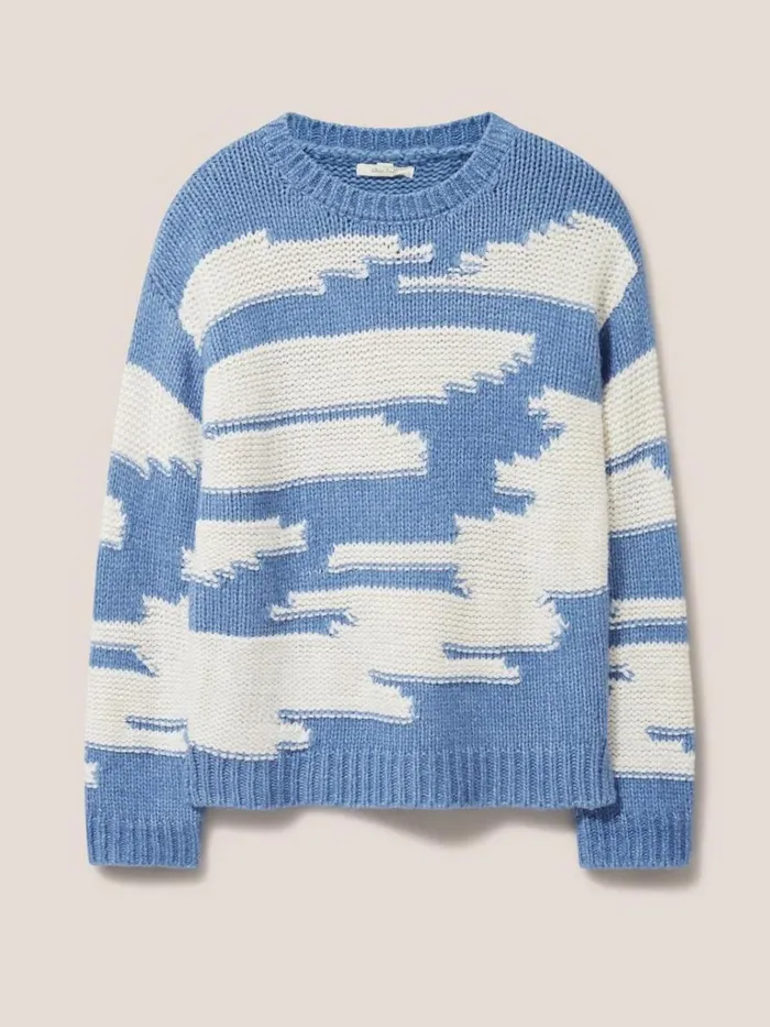 Women KNITWEAR White Stuff WAVE JUMPER Blue Multi