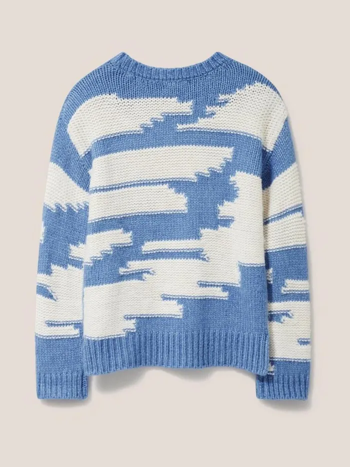 Women KNITWEAR White Stuff WAVE JUMPER Blue Multi