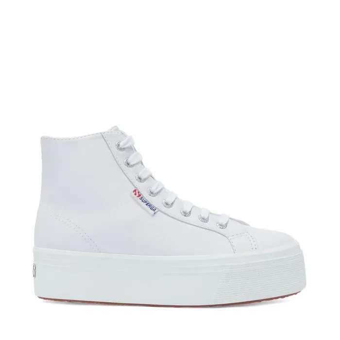 Women Lady Shoes Woman 2708 HI TOP NAPPA Wedge OPTICAL WHITE Superga Platform