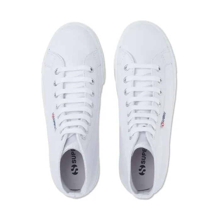 Women Lady Shoes Woman 2708 HI TOP NAPPA Wedge OPTICAL WHITE Superga Platform