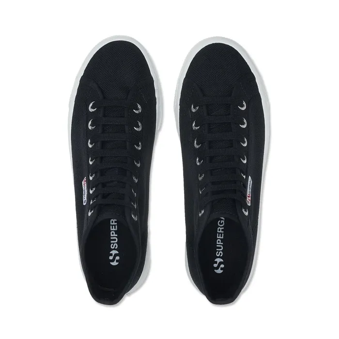 Women Lady Shoes Woman 2708 HI TOP Wedge BLACKFWHITE Superga Platform
