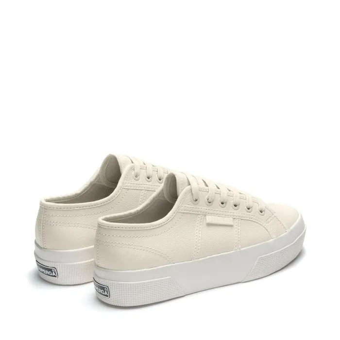 Women Lady Shoes Woman 2740 PLATFORM TUMBLED LEATHER Wedge BEIGE NATURALFAVORIO Superga Platform
