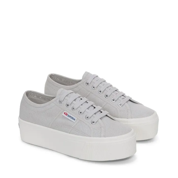 Women Lady Shoes Woman 2790 PLATFORM Wedge GREY SILVERFAVORIO Superga Platform