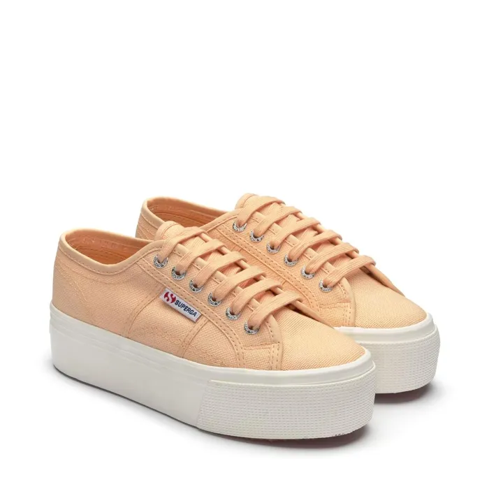 Women Lady Shoes Woman 2790 PLATFORM Wedge ORANGE APRICOTF AVORIO Superga Platform