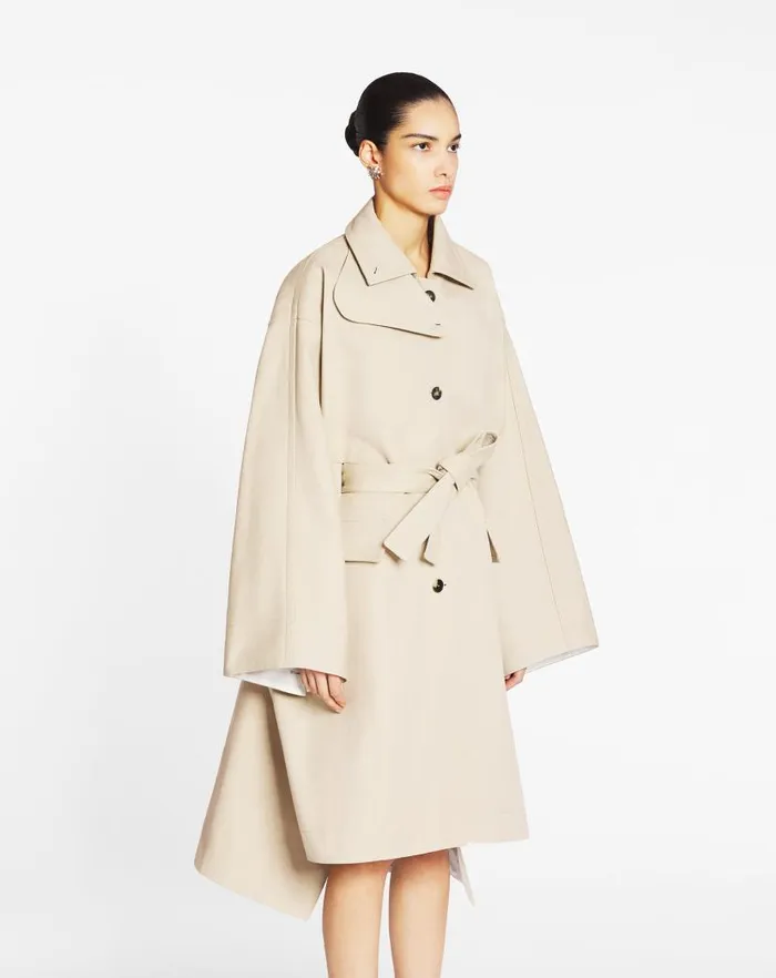 Women Lanvin Coats and Jackets Cape Coat With A Collar Dark Beige Women Lanvin Coats and Jackets Cape Coat With A Collar Dark Beige