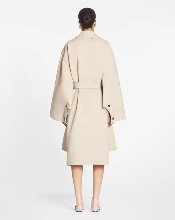 Women Lanvin Coats and Jackets Cape Coat With A Collar Dark Beige Women Lanvin Coats and Jackets Cape Coat With A Collar Dark Beige